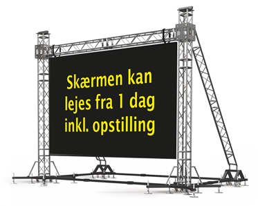 Den mobile storskærm kan lejes fra 1 dag inkl. opstilling. mobilskaerm tilbud